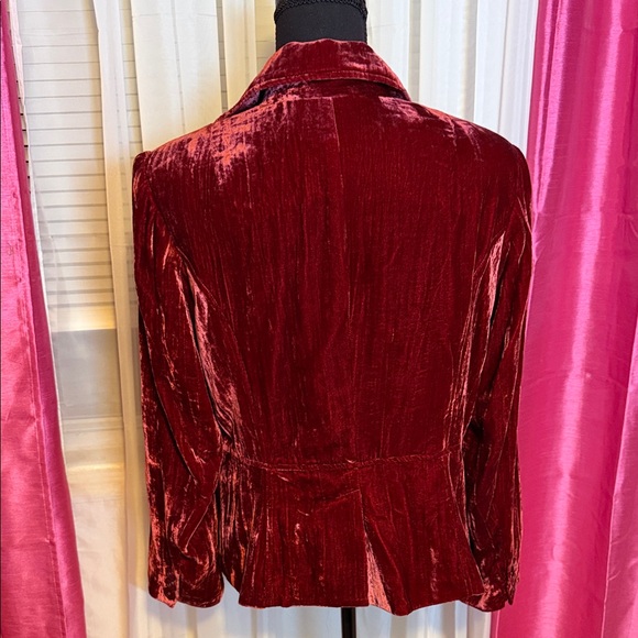Lane Bryant Velvet Red Women's Blazer Jacket - Picture 4 of 7